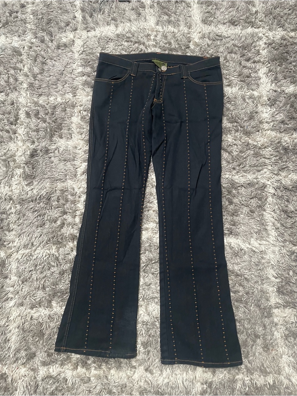 Serious Clothing Vintage Y2K Midnight Rambler Pants Flare Black Size 36